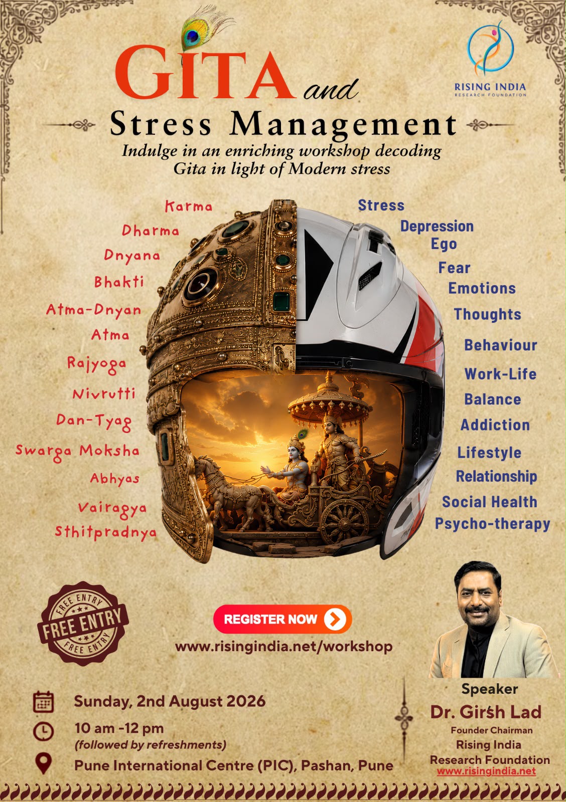 Gita and Stress Management Workshop Poster