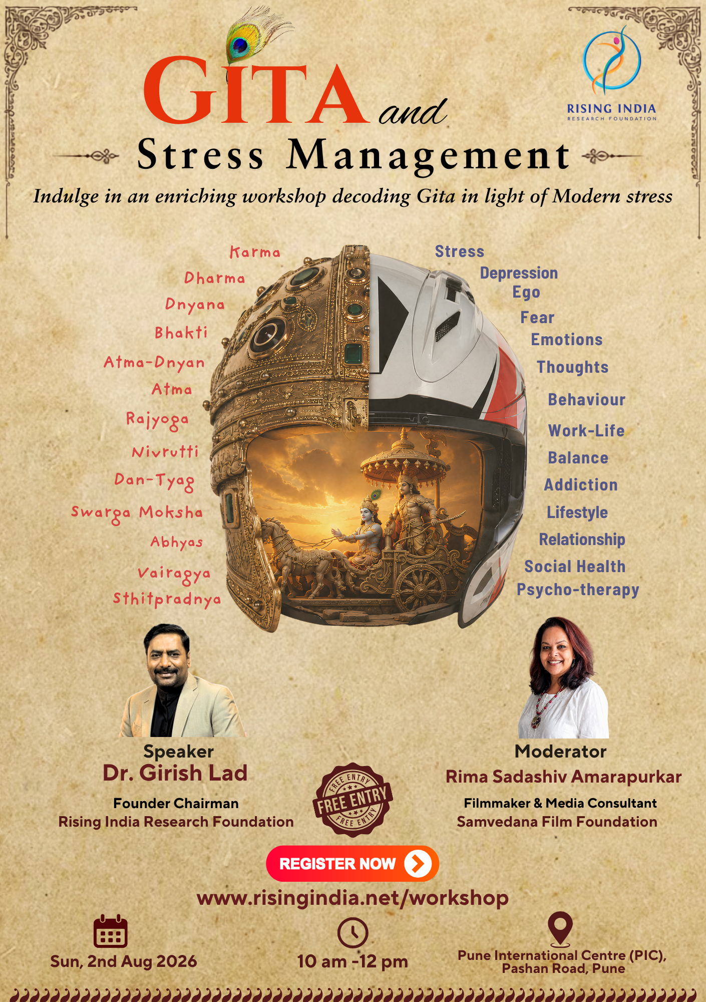Gita and Stress Management Workshop Poster